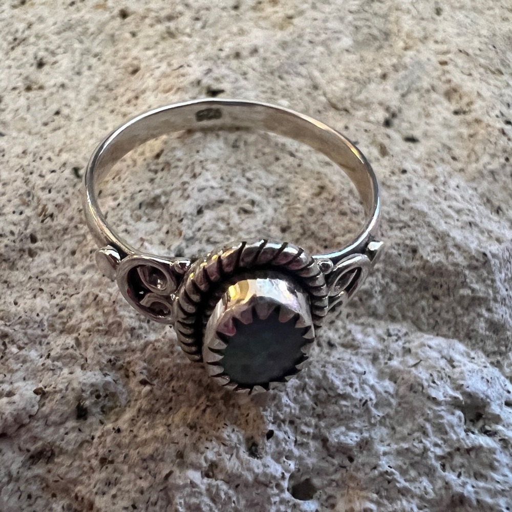 ❤️ Australian Opal Various Colors Ring Navajo Bohemian Sterling Silver Size 7.75 - Picture 13 of 17
